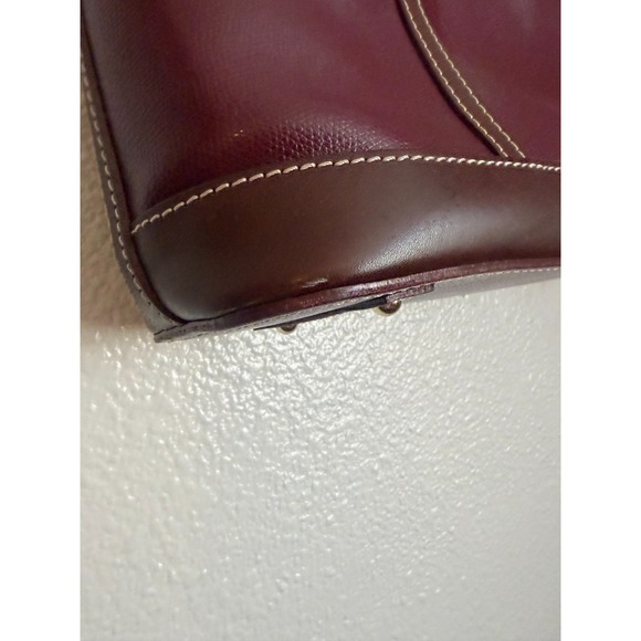 Dooney & Bourke Lexington Shopper Tote Bag Womens Burgundy Pebble Grain Leather - Picture 4 of 10